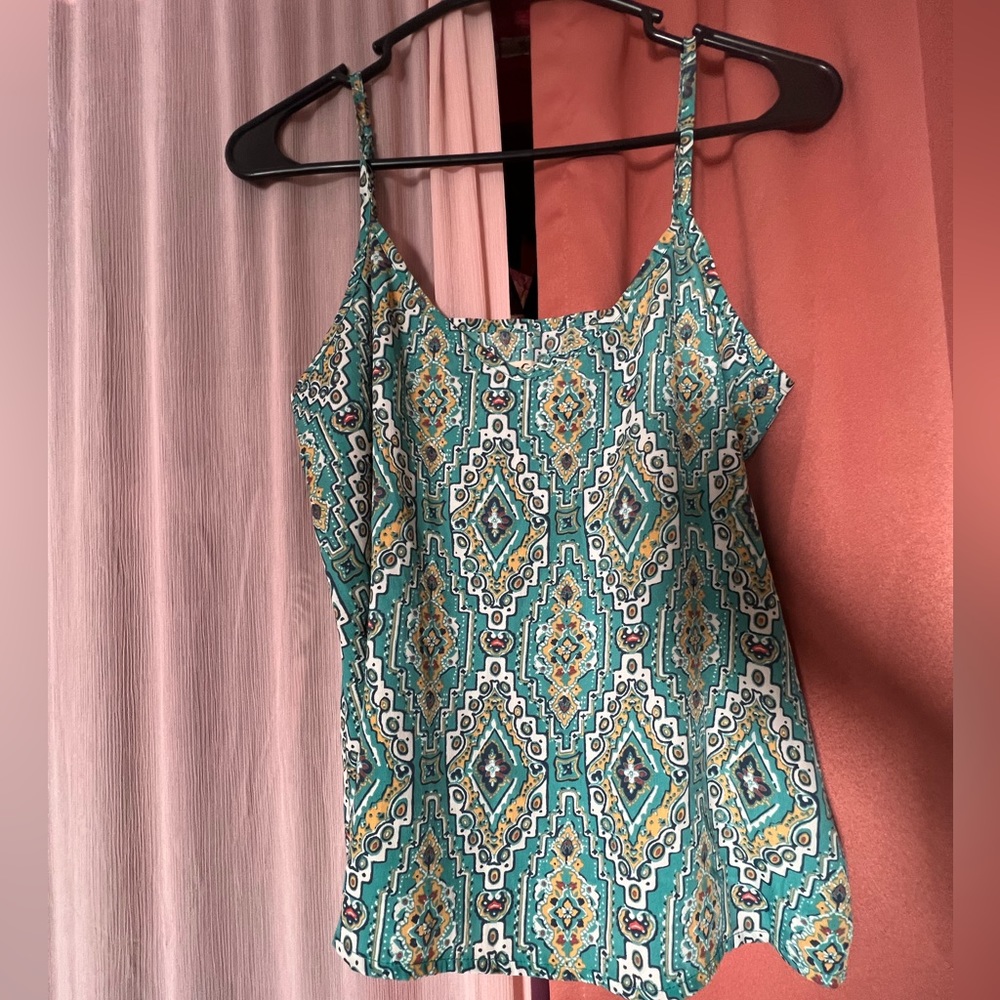 Hollister Teal Aztec Tank
